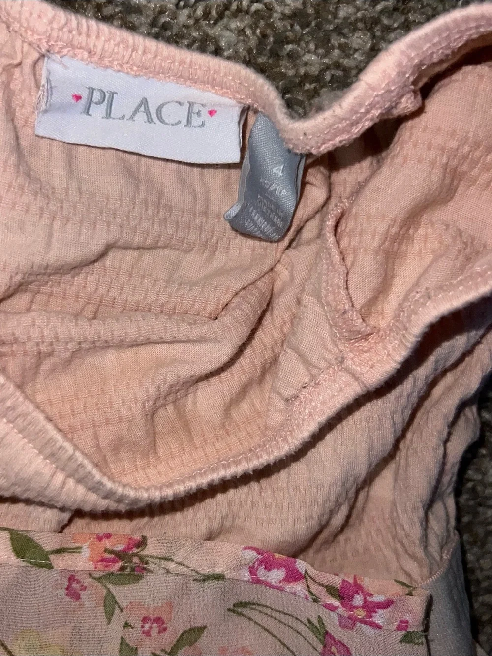 The Children's Place Light Pink Floral Dress with Silver Waistband - Picture 2 of 2